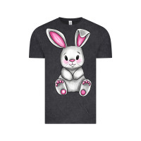 Vintage Black Cute bunny Easter Vintage Tee - CowGirlArtShop