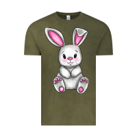 Vintage Olive Cute bunny Easter Vintage Tee - CowGirlArtShop