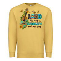 Antique Gold the lord is my strength and my song guitar with su Premium Sweatshirt - AdoDesignShop