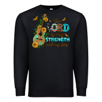 Black the lord is my strength and my song guitar with su Premium Sweatshirt - AdoDesignShop
