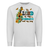 Dove Grey the lord is my strength and my song guitar with su Premium Sweatshirt - AdoDesignShop