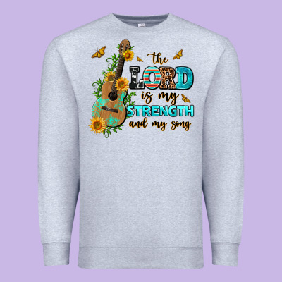 The Lord Is My Strength And My Song Guitar With Su Premium Sweatshirt Designed By Adodesignshop