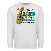 Oatmeal Heather the lord is my strength and my song guitar with su Premium Sweatshirt - AdoDesignShop