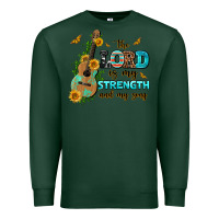 Sports Green the lord is my strength and my song guitar with su Premium Sweatshirt - AdoDesignShop