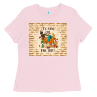 Bubblegum Pink it's time for fall shit Ladies Tee - TumblerDesignByShophia