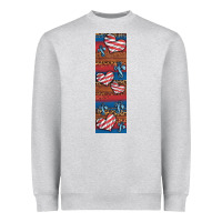 Heather Grey usa flag and cross penwraps Heavyweight Sweatshirt - Artiststas