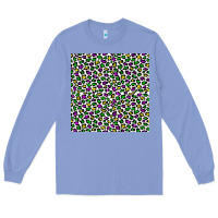 Colony Blue mardi gras leopard  seamless pattern Long Sleeve Tee - FaDigitalArtStudio