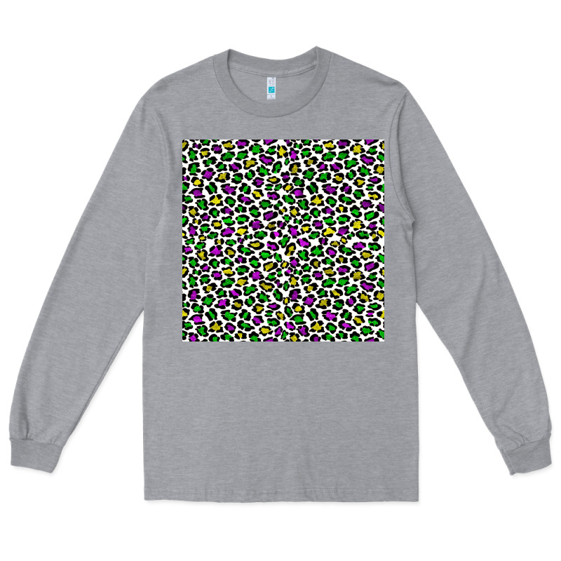 Mardi Gras Leopard  Seamless Pattern Long Sleeve Tee by FaDigitalArtStudio | Teevron