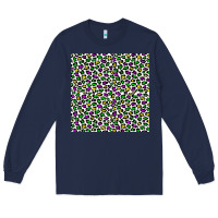 Navy mardi gras leopard  seamless pattern Long Sleeve Tee - FaDigitalArtStudio