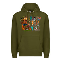 Army Green happy fall y all Premium Hoodie - CowhideDigitalArt