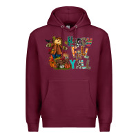 Burgundy happy fall y all Premium Hoodie - CowhideDigitalArt