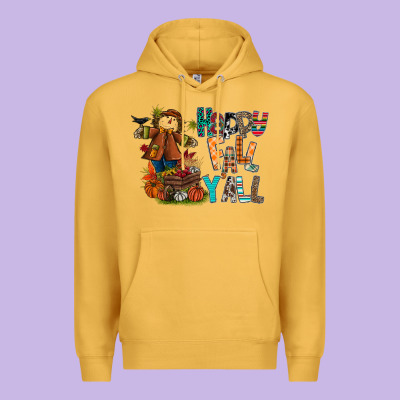 Happy Fall Y All Premium Hoodie Designed By Cowhidedigitalart