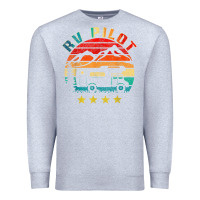 Heather Grey rv pilot camping funny vintage motorhome travel vacation t shirt Premium Sweatshirt - maiPhamDesign