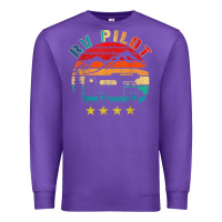 Purple rv pilot camping funny vintage motorhome travel vacation t shirt Premium Sweatshirt - maiPhamDesign