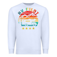 White rv pilot camping funny vintage motorhome travel vacation t shirt Premium Sweatshirt - maiPhamDesign