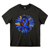 Asphalt Colon Cancer Awareness sunflower Heavy Core Tee - RanaPortraitStore
