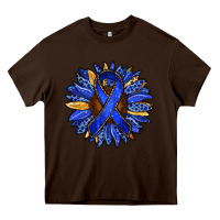 Chocolate Brown Colon Cancer Awareness sunflower Heavy Core Tee - RanaPortraitStore