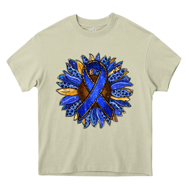 Colon Cancer Awareness Sunflower Heavy Core Tee by RanaPortraitStore | Teevron