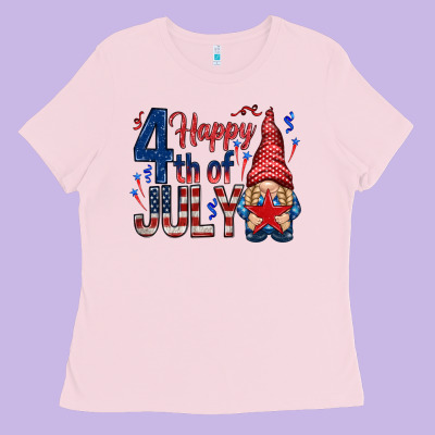 Happy 4th Of July With Gnome Ladies Tee Designed By Howdyjamesfarm