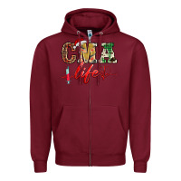 Burgundy christmas certified medical assistant life Zipper Hoodie - BarkalooDesign