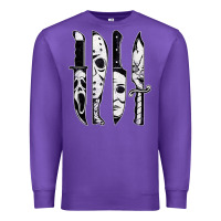 Purple scary horror movies halloween Premium Sweatshirt - maiPhamDesign