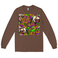 Chestnut mardi gras leopard horse seamless pattern Long Sleeve Tee - FaDigitalArtStudio