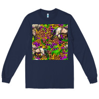 Navy mardi gras leopard horse seamless pattern Long Sleeve Tee - FaDigitalArtStudio