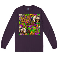 Plum mardi gras leopard horse seamless pattern Long Sleeve Tee - FaDigitalArtStudio