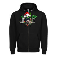 Black Christmas joy black and white cow Zipper Hoodie - BarkalooDesign
