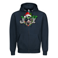 Navy Christmas joy black and white cow Zipper Hoodie - BarkalooDesign
