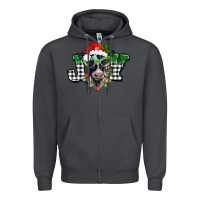 Smoke Christmas joy black and white cow Zipper Hoodie - BarkalooDesign