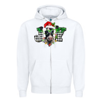 White Christmas joy black and white cow Zipper Hoodie - BarkalooDesign