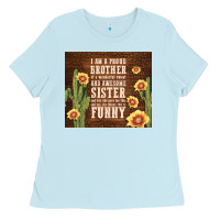 Baby Blue i am a proud brother Ladies Tee - TumblerDesignByShophia