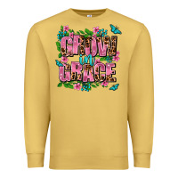 Antique Gold grow in grace Premium Sweatshirt - AdoDesignShop
