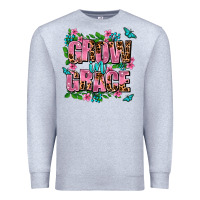 Heather Grey grow in grace Premium Sweatshirt - AdoDesignShop