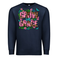 Navy grow in grace Premium Sweatshirt - AdoDesignShop
