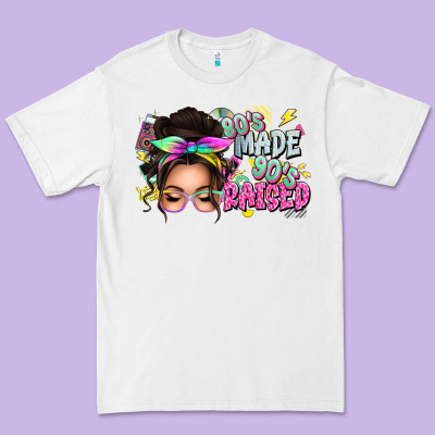 80s Made 90s Raised Messy Bun Premium Tee Designed By Texasbilliewilder