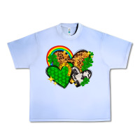 Grape Ice St. Patrick's Day hearts with leopard Urban Heavy Tee - HowdyJamesFarm