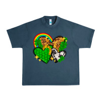 Midnight Navy St. Patrick's Day hearts with leopard Urban Heavy Tee - HowdyJamesFarm