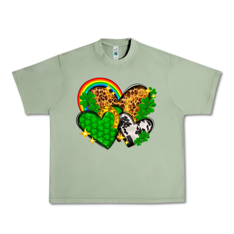 St. Patrick's Day Hearts With Leopard Urban Heavy Tee by HowdyJamesFarm | Teevron