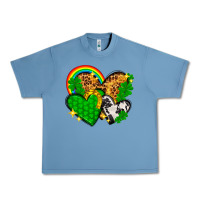 Pebble Blue St. Patrick's Day hearts with leopard Urban Heavy Tee - HowdyJamesFarm