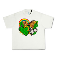 Pistachio St. Patrick's Day hearts with leopard Urban Heavy Tee - HowdyJamesFarm