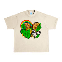 Sandshell St. Patrick's Day hearts with leopard Urban Heavy Tee - HowdyJamesFarm
