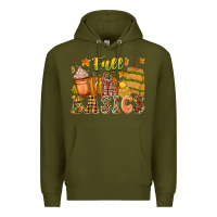 Army Green Fall Basics Premium Hoodie - CowhideDigitalArt