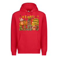 Red Fall Basics Premium Hoodie - CowhideDigitalArt
