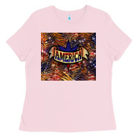 Bubblegum Pink Tiger America tumbler 4th of july Ladies Tee - HowdyJamesFarm