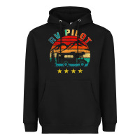 Black rv pilot camping funny vintage motorhome travel vacation t shirt Heavyweight Hoodie - maiPhamDesign