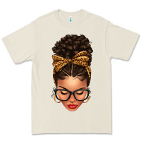 Bone Light skin afro messy bun leopard bow Premium Tee - texasbilliewilder