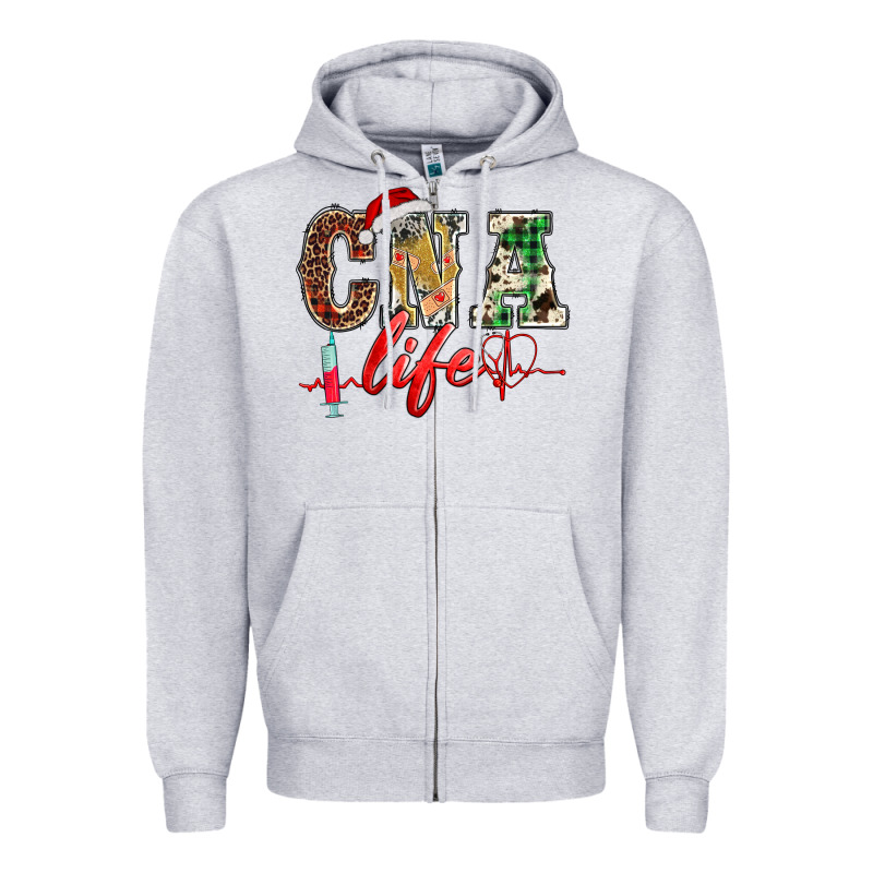 Christmas Certified Nurse  Assistant Life Zipper Hoodie by BarkalooDesign | Teevron