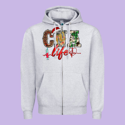 Christmas Certified Nurse  Assistant Life Zipper Hoodie Designed By Barkaloodesign